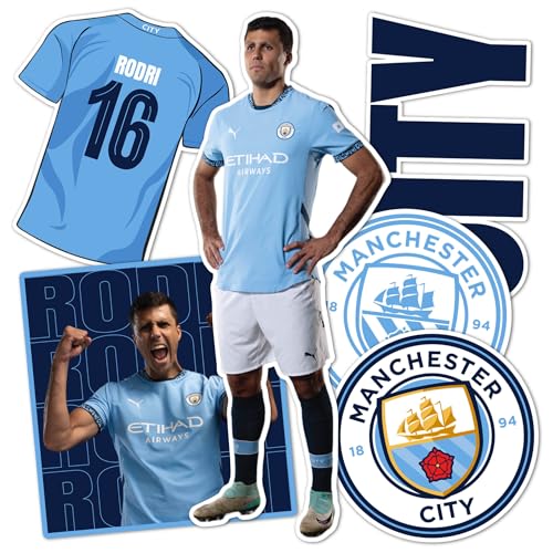 Desert Cactus Manchester City Sticker Man City Player MCFC Sheet Vinyl Football Soccer Premier League Decal Laptop Water Bottle Car Scrapbook (Type P2 Rodri)
