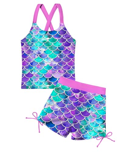 BFUSTYLE Girls Tankini Swimsuit Kids Bathing Suits with Shorts 6-11 Years