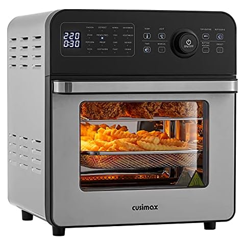 CUSIMAX Air Fryer Oven, 14.5L Digital Air Fryer for Home Use, 16-in-1 Countertop Convection Oven with LED Touchscreen, for Fryer Dehydrate Rotisserie Bake Oil-Free, Accessories Included, 1700W Cover