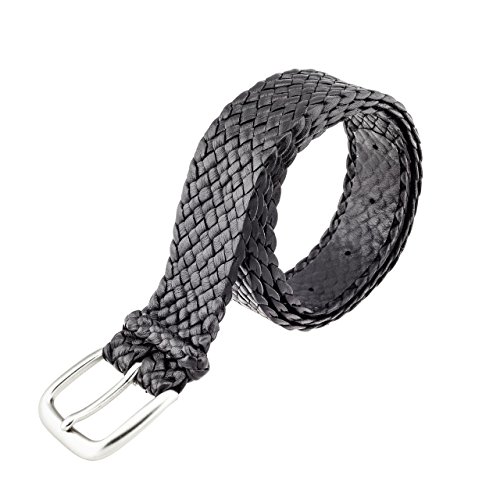 Hand Braided Kangaroo Leather Belt - Drover - 1" 3/8 in Wide - Alloy Buckle2