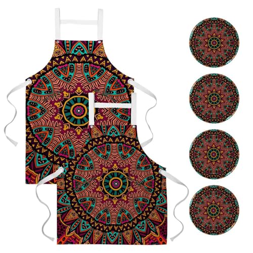 Tablier de cuisine ethnique vintage idéal pour la pâtisserie et le bistrot à la maison