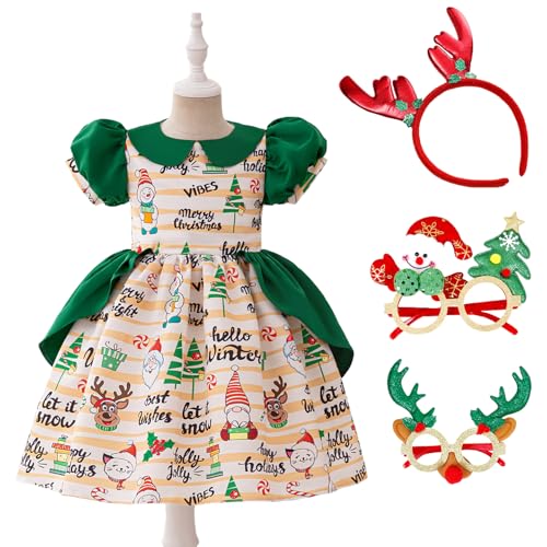 [SUBTRY] �N���X�}�X �R�X�v�� ���̎q �q���h���X 4�_�Z�b�g �h���X �J�`���[�V�� ���� ���K�l �N���X�}�X �T���^ �Ⴞ��� �� ���� �R�X�`���[�� �L�b�Y �p�[�e�B�[ ���� ���o�� �P �L�b�Y�h���X(�Z�b�g091.�O���[��,130cm/6Y