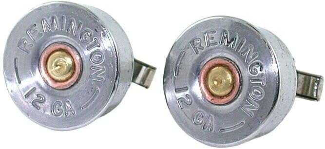 Cufflink 12 Gauge Silver Color Shotgun Shell Pair EBS9068/4823