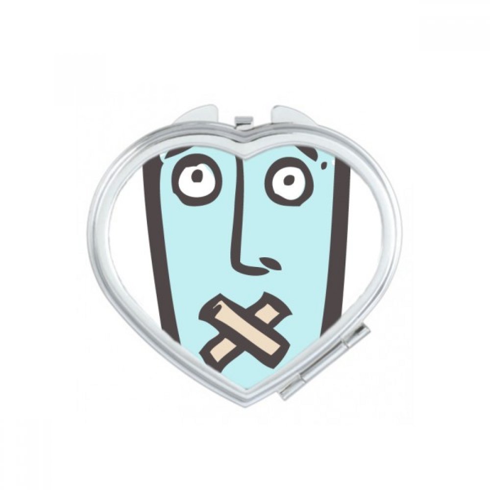 Miroir compact de poche mignon et petit cadeau original au motif visage abstrait