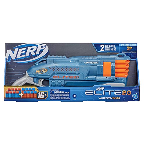 Lança Dardos Nerf Elite 2.0 Warden DB-8, lança 2 dardos ao mesmo tempo - E9960 - Hasbro, Laranja e A
