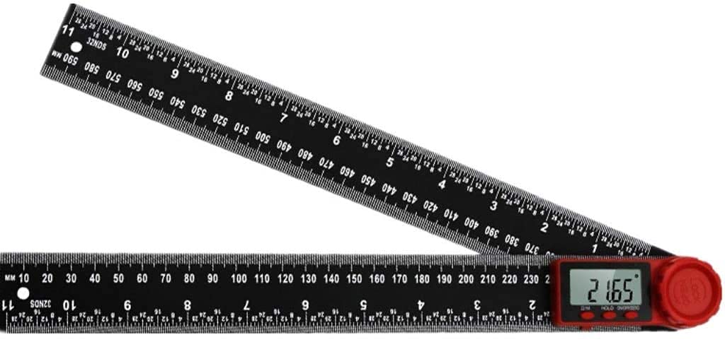 RJJ Angolo digitale, Righello del goniometro, Goniometro digitale Goniometro Angolo del cercatore dell'angolo con display LCD, Righello dell'angolo a 360 ° dell'angolo Metrico e del calibro del protra