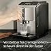 Siemens Kaffeevollautomat EQ300, farbiges LCD-Display, Milchaufschäumdüse für Cappuccino, Latte Crema, 5 Kaffee- und Milchgetränke auf Knopfdruck, entnehmbare Brüheinheit, Silber, TF303E07