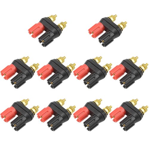 WMYCONGCONG 10 Pcs Speaker Terminal Binding Post Power Amplifier Dual 4mm Banana Plug Jack Socket