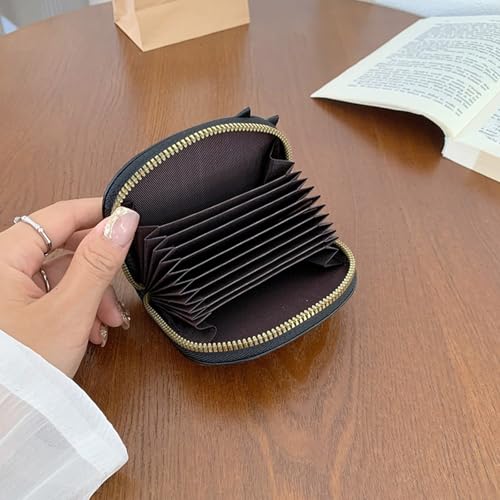 Compact Card Holder Cartoon Coin Purse with Multiple Card Slots Trendy Card Organized for Women and Students, Khaki, as the pic show4