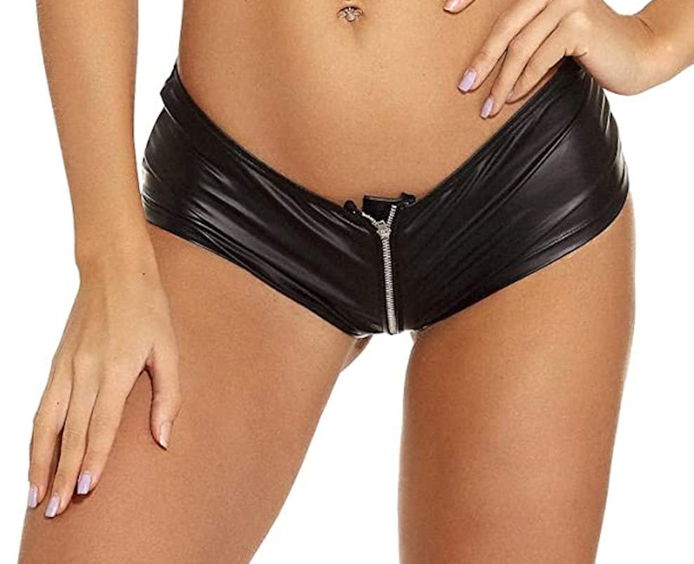Pantalon effet mouillé en cuir aspect latex