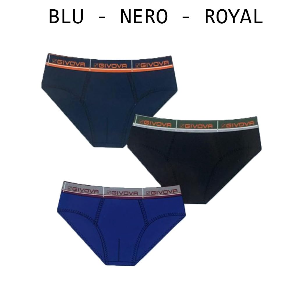 GIVOVA Slip Uomo 6 Pz Cotone Bielastico Assortiti Moda Egidio