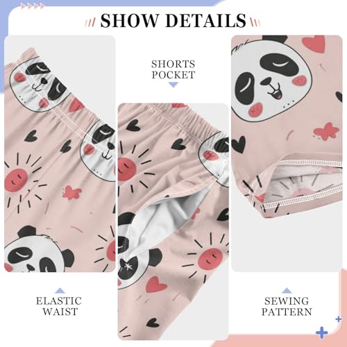 Pajama Bottoms, Kawaii Panda Face Pattern Sleeping Pant Lounge Wear Pajamas Long Pants Sleepwear Pjs4