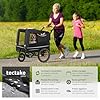 tectake® Carrello per Cani WoofRider, Multifunzionale con Bandierina di Segnalazione, Trasportino da Bicicletta, Jogger per Cani con Struttura Richiudibile, Inserti Mesh Traspiranti - Nero