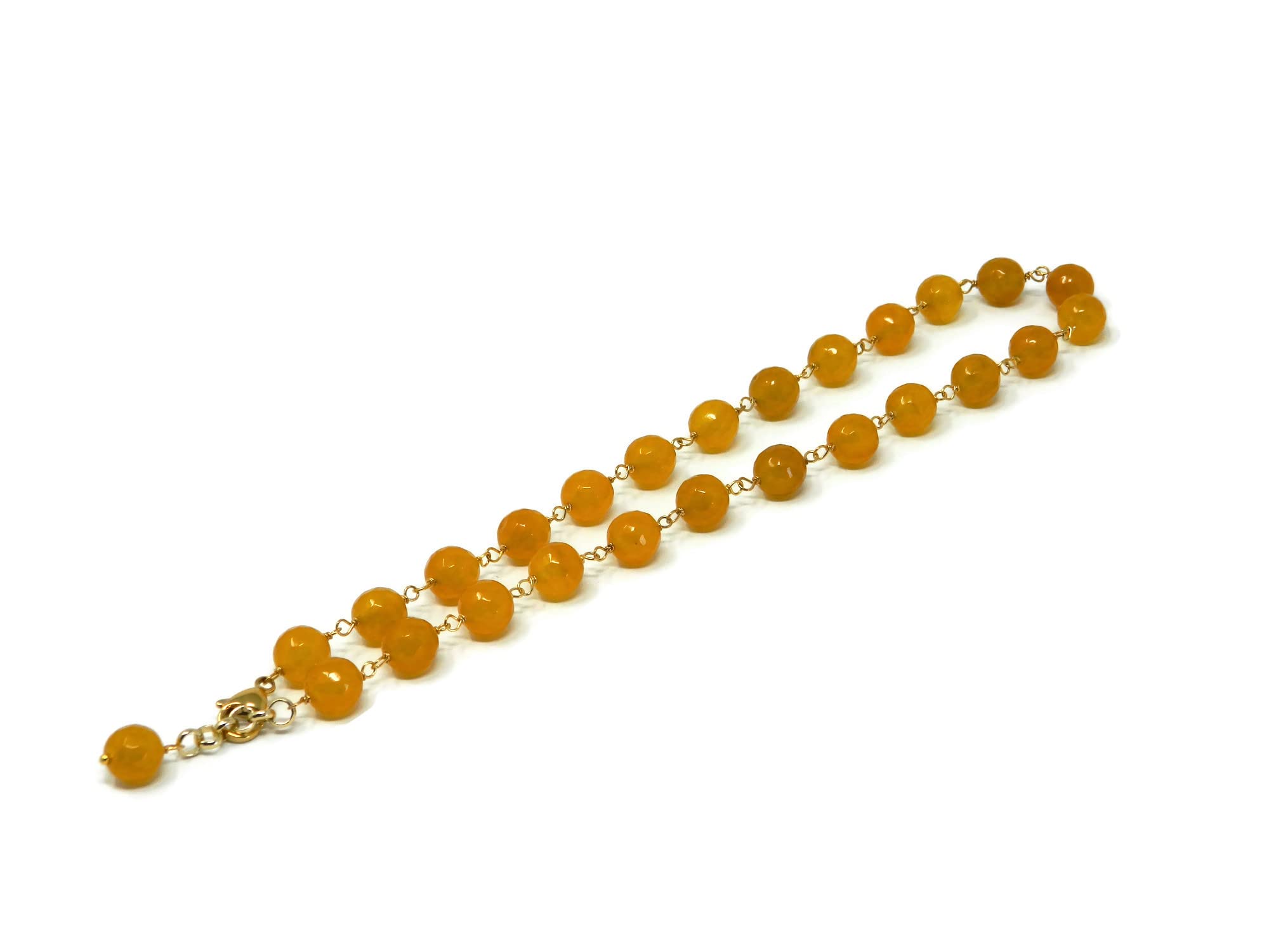 DodiGioielli Collana Girocollo Donna con Giada Gialla