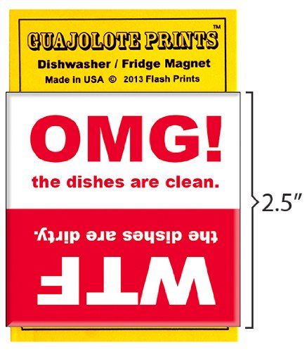 Dishwasher Magnet Clean Dirty Sign, Strong Clean and Dirty Magnet for Dishwasher (Funny WTF, OMG)