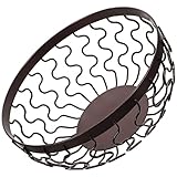 ✨✨PANIERS EN DE FRUITS -💖💖 trous de forme géométrique pour plat de fruits respirants avec le design pour permettre aux fruits de mûrir uniformément à la perfection à température ambiante, garde fruits, frais, meilleurs et faciles à nettoyer, sans perte de stockage, sécher, laver et fonctionnalité d'affichage, vous en tant qu'affichage de fiesta, fête, mariage, carnaval, Noël, décoration de , décor de ferme, décoration d'intérieur