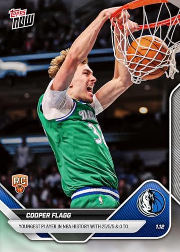 2025 Topps Now Cooper Flagg #124 Youngest Player in NBA