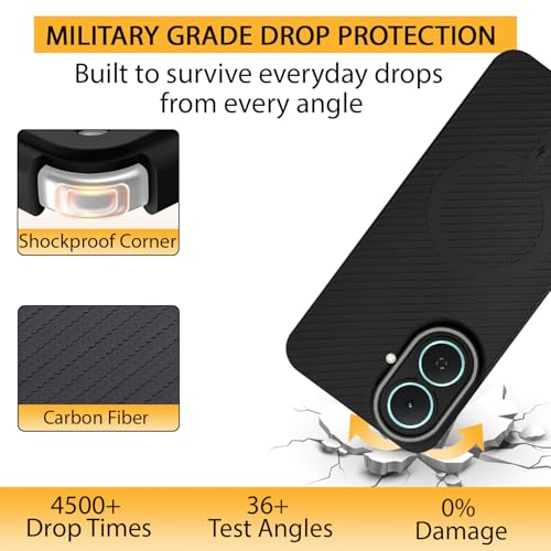 Image of LIRAMARK Rugged Carbon Fibre TPU Armor Silicone Back Cover Case for Tecno Spark Go 2