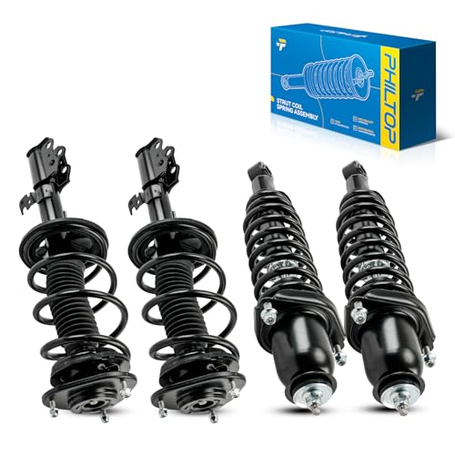 Image of PHILTOP Front Rear Complete Struts w /Spring for 2003-2008 Toyota Corolla 172114 /172115 /171373L /171373R - Quick Fit Kit 4PCS