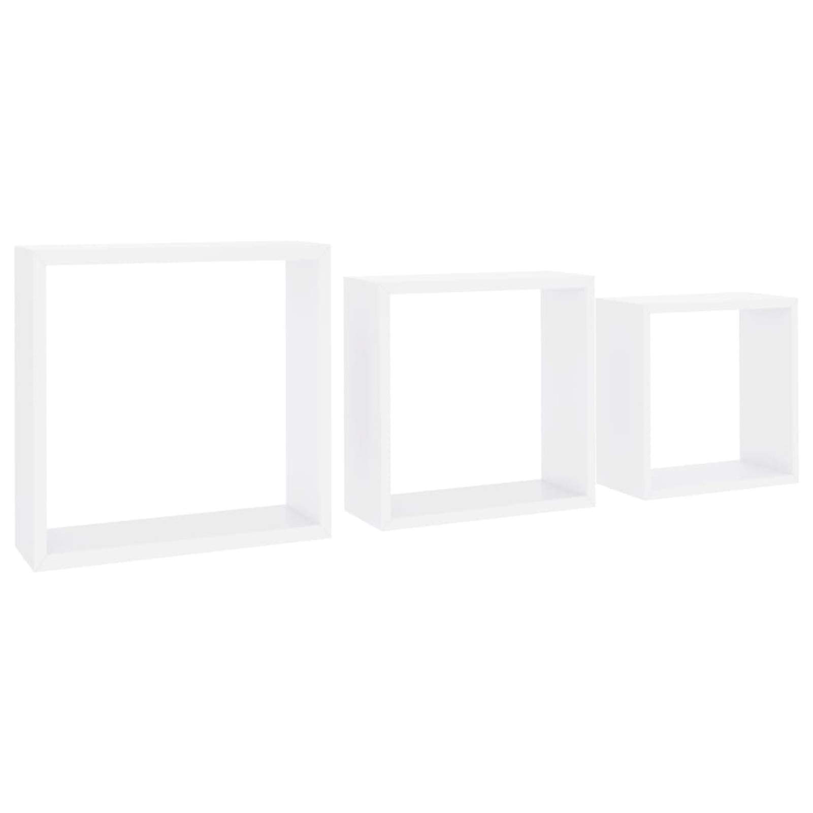 Festnight Mensole a Cubo da Parete 3 pz Bianco in MDF,Set 3 Mensole Scaffale,Mensole a cubo,Mensole a Cubo da Parete,Set di 3 Mensole,Set di 3 Mensole a Cubo da Parete
