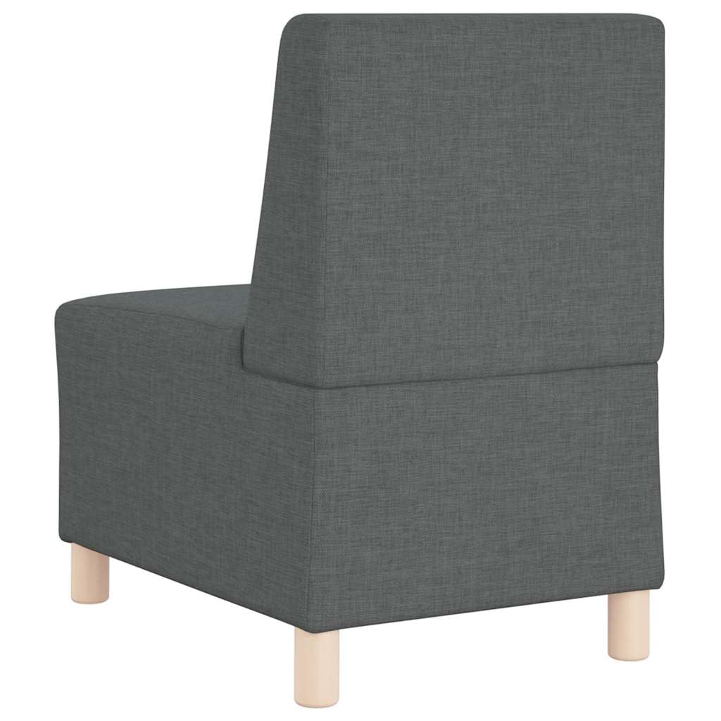 Divano Modulare Senza Braccioli in Tessuto Grigio Scuro 55 cm