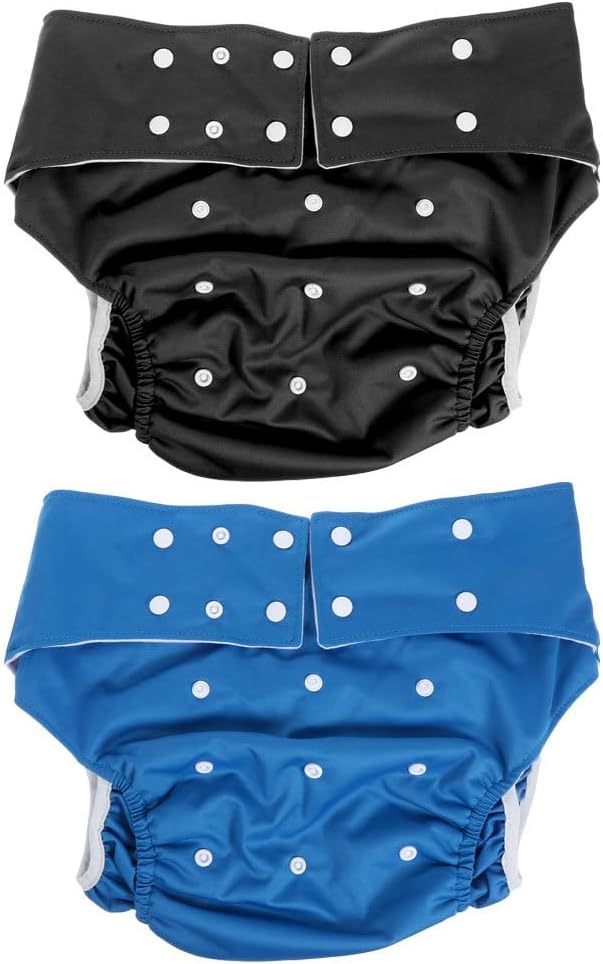 2pcs Reusable Elder Diaper,Adult Leakproof Underwear for Women Men,Elderly Washable Nappy,Reusable Disabled Nappy,Washable Underpants Cloth,Adjustable Cloth Diaper for Adult Care
