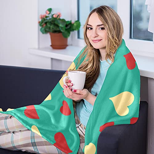 Couverture douce motif cœur plaid chaleureux pour soirées canapé - 8