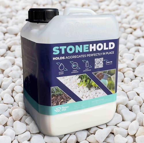 STONEHOLD - Resin Mill 5-8m2 Premium Gravel Binder for Stones, Bark & Mulch. Non-Toxic, Ready to Use, Long-Lasting Garden Fix for Borders, Paths & Beds.