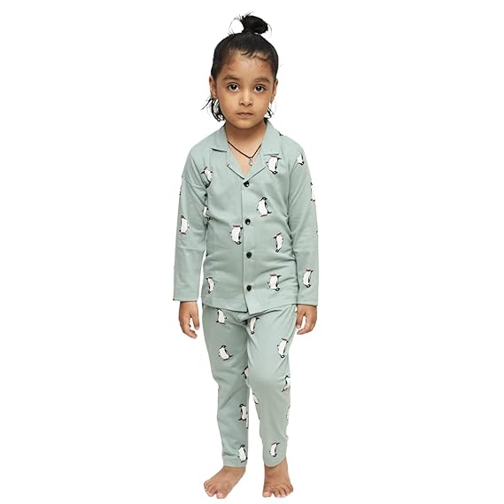 3BROS Kids Pure Cotton Full Sleeves Night Suit/Dress for Boys/Girls Full Pajama & Top Sleep Suit Combo Set