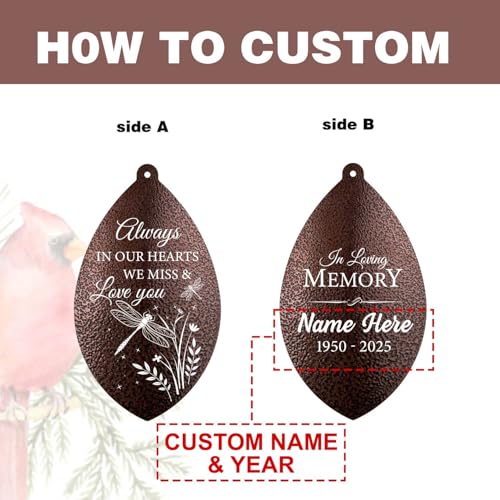 Image of ASTARIN Personalized Sympathy Wind Chime, Deep Tone Wind Chimes for Outside, Sympathy Gifts for Loss of Mom, Bereavement Gifts for Funeral /Condolences /Memorial(Produced in Texas)