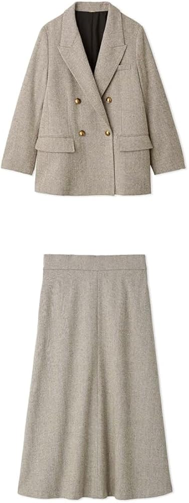 Amazon | [ミラオーウェン] 金釦ダブルブレストツイードブレザー