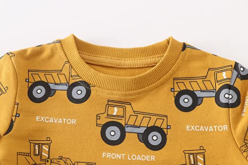 Toddler Boys Sweatshirts Kids Cotton Long Sleeve Crewneck Pullover Cartoon Print Shirts 2-7T3