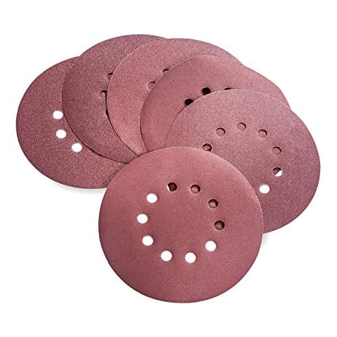 Power PRO 2100-24Pcs 9inch/225mm Sanding Abrasive Discs, Grits 4X 80/100/120/150/180/240 Sanding Discs Sandpaper for Drywall Sander and Polisher, 1 Set of 24 with 10 Vent Holes Cover