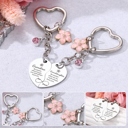 Image of 2Pcs Mother Daughter Heart Matching Keyring Keychain Set Gifts For Mom Christmas Mothers Day Gifts from Daughter