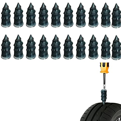 Tubeless Tyre Repair Rubber Nails Vacuum Tyre Repair Nail for Motorcycle, Tire Repair Rubber Nail Fast Tool Self-Service Tire Repair Nail, Ideal for Car, Truck, RV, ATV, Motorcycle (L,20PCS)