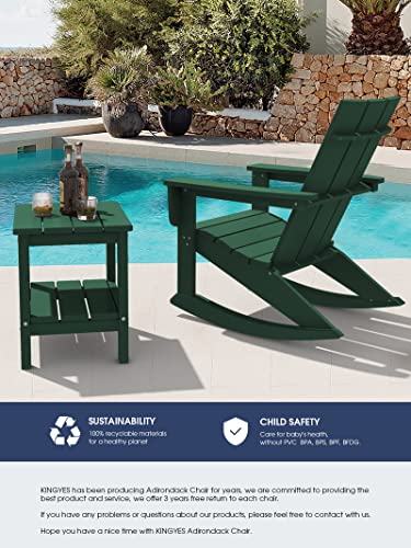 Kingyes Rocking Adirondack Chair, Modern Adirondack Rocker- Green #TOP6