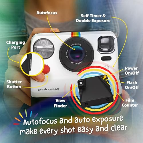 Instant Camera Bundle with Polaroid Now Gen 2, 8x Shot Colour i-Type Film, Large Polaroid Album and Clikoze Photography Tips Card - Image 5