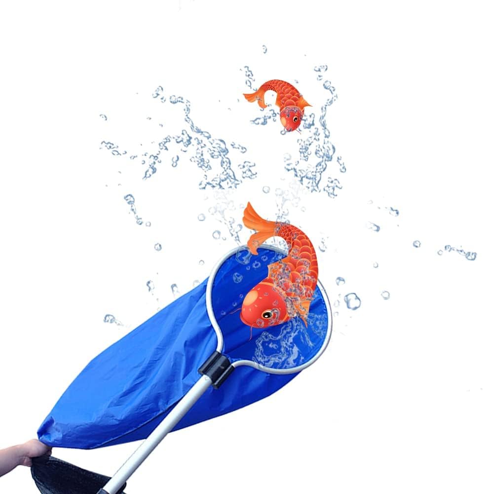 Koi Fish Tank Net with White Handle, 13.78"/35cm Semi-Permeable Fishing Soft Lightweight Mesh Basket Aquarium Netting Koi Sock Net for Large Fish Eggs Safety, Isolating, Transfer