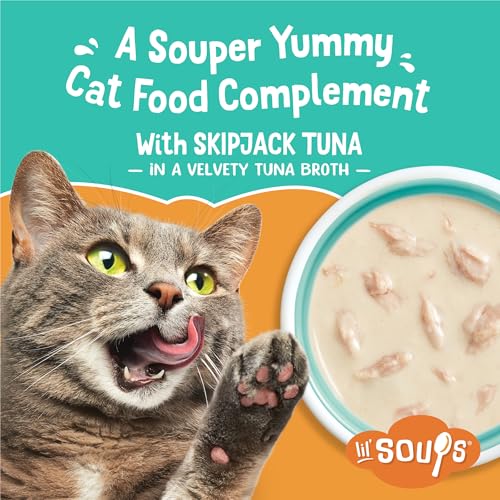 Purina Friskies Lil Soups Senior Cat Food Toppers, Tuna, (8) 1.2 oz Cups - image 2