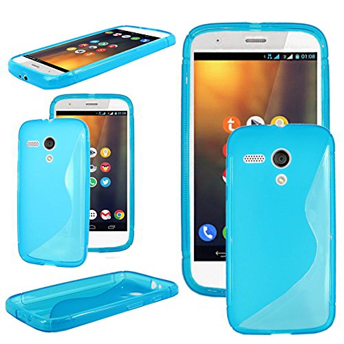 ebestStar   Funda Compatible con Motorola Moto G, XT1032 Carcasa Gel Silicona Gel TPU Motivo S línea, S Line Case Cover, Azul [Aparato: 129.9 x 65.9 x 11.6mm, 4.5'']