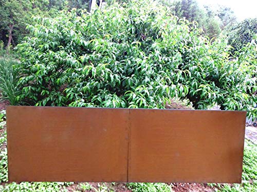 Zen Man 031846 - Valla Celosía Decoración Exterior para Jardín (Metal Oxidado, 1 mm, 250 x 8 x 80 cm)