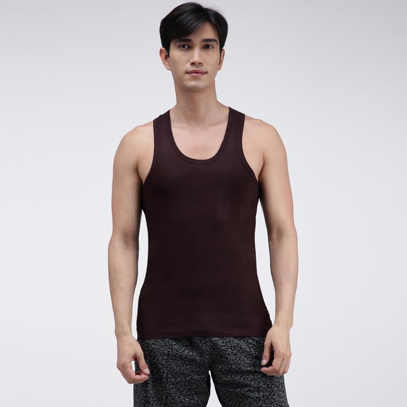 Image of Amul Comfy Men's Cotton Vest | Round Neck Sleeveless | Seamless Body for Superior Comfort | Ultra-Soft Hand Feel | 100% Pure Cotton Innerwear | Color May Vary