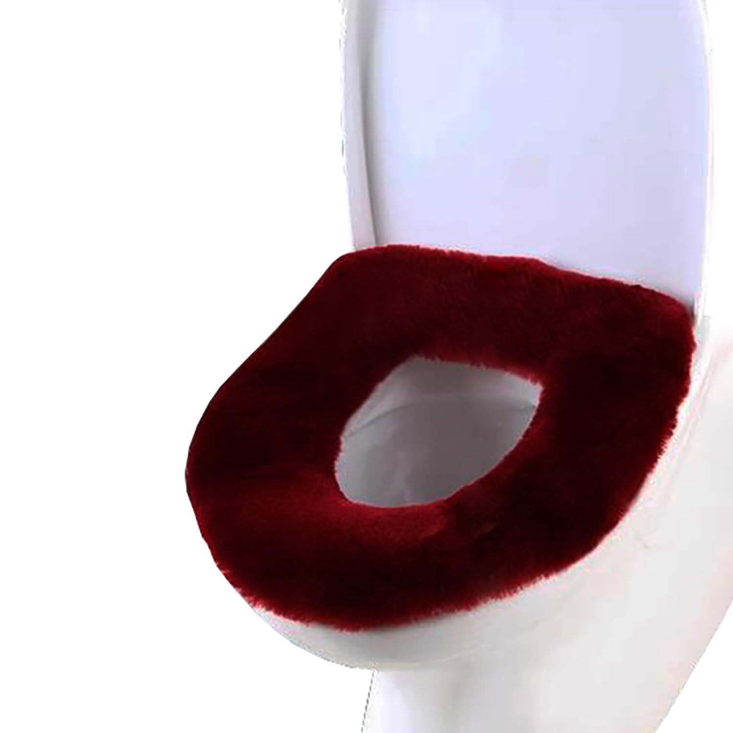 U&M Genuine Sheepskin Toilet Seat Cover Bathroom Soft Warm Washable Real Fur Wool Toilet Seat Pads Easy Installation& Care