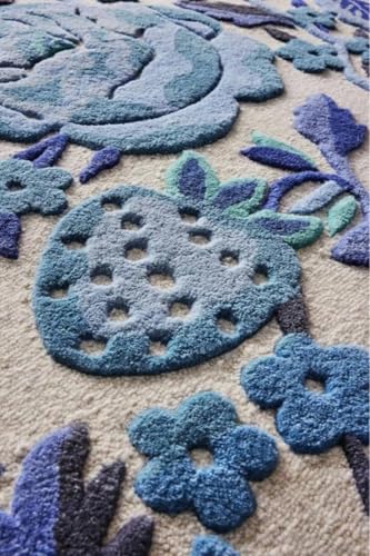 Image of Handmade Tufted Irregular Shape Wool Area Rug Botanical Design, Thick & Soft Carpet for Living Room, Bedroom Hall Room Color Multi Size 6X8 feet (180x240cm)