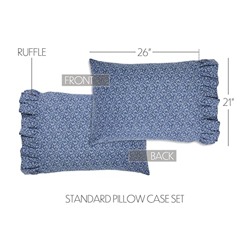 VHC-Brands-Celebration-Farmhouse-Ruffled-Pillow-Cases-Standard-Floral-Blue-21×26-Set-of-2 VHC Brands Celebration Farmhouse Ruffled Pillow Cases Standard Floral Blue 21×26 Set of 2