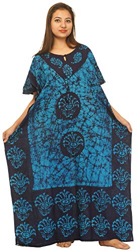 Image of Cotton Kaftan Dress Maxi Long Tunic Batik One Size