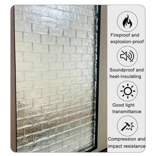 Bloques de vidrio – Ladrillos cuadrados de vidrio sólido transparente para pared decorativa, aislamiento térmico, separador de habitaciones, decoración arquitectónica