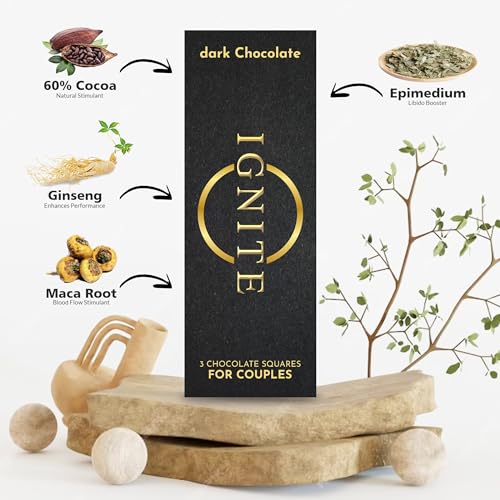 Image of MBDH Wellness Ignite Chocolate Bars (3 Box) | Dark Chocolate Bar To Improve Mood & Performance | Vitality, Arousal And Energy | Vegetarian, Gluten-Free For Men & Women, 370 Grams