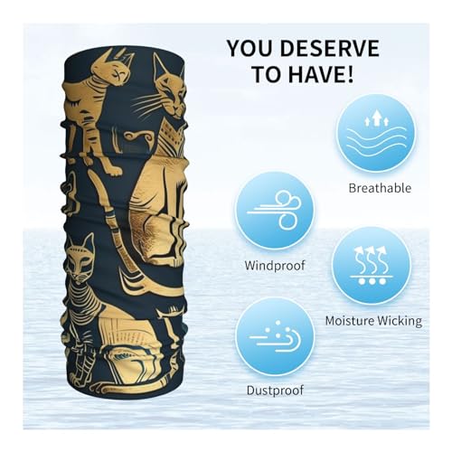 Gaiter Facial Dorado con Estampado de Mitología Egipcia para Mujer y Hombre, Mascarilla de Cuello para Motocicleta, Ciclismo, Esquí, Fiesta miniatura 5