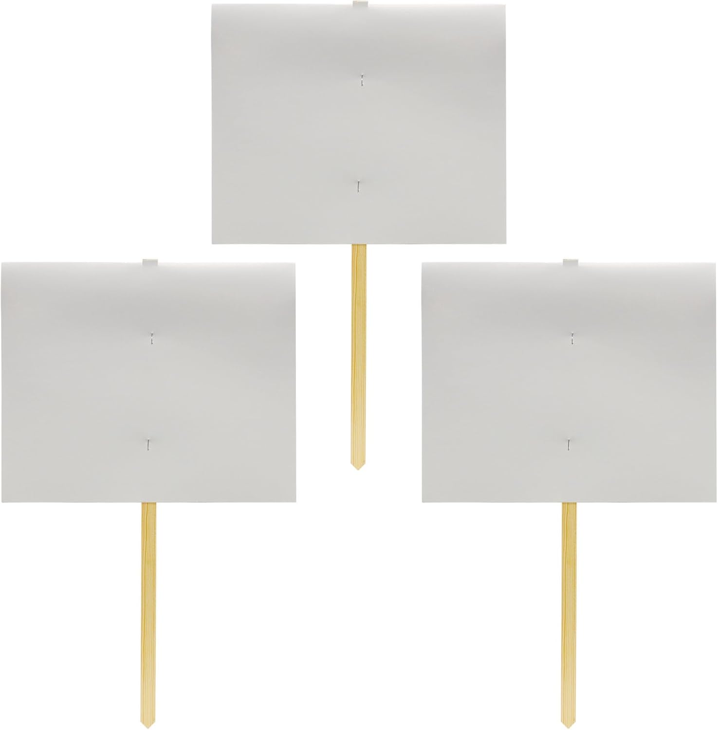 Beistle Blank Yard Signs – 3 Pack, Double-Sided White Signs on 24-Inch Pine Stakes for Personalization, Outdoor Display for Birthday Parties, Garage/Yard Sales, Graduation and Events, 12” x 15”